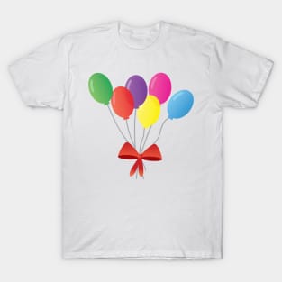 balloon bouquet - balloons set with red ribbon - cute and colorfull T-Shirt